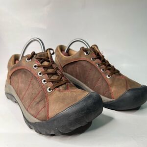 Keen Presido Brown Leather Lace Up Hiking Climbing Shoes